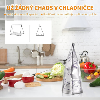 PKNEW® 🥬 Chytré pratelné hliníkové úložné sáčky (3 velikosti) 🍇 — S robustním zipem a snadno označitelným povrchem pro organizované skladování v lednici, mrazáku a spíži ♻️