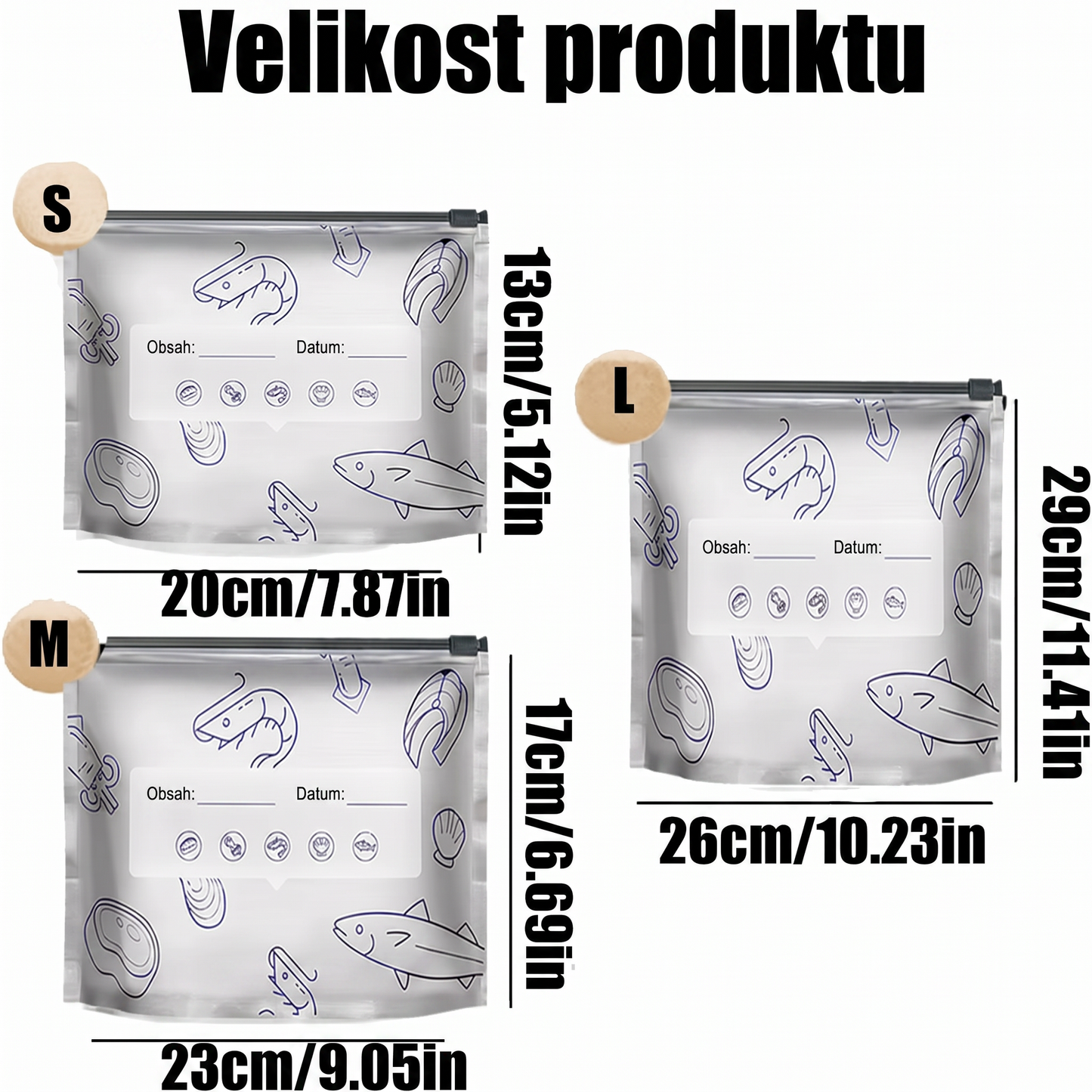 PKNEW® 🥬 Chytré pratelné hliníkové úložné sáčky (3 velikosti) 🍇 — S robustním zipem a snadno označitelným povrchem pro organizované skladování v lednici, mrazáku a spíži ♻️