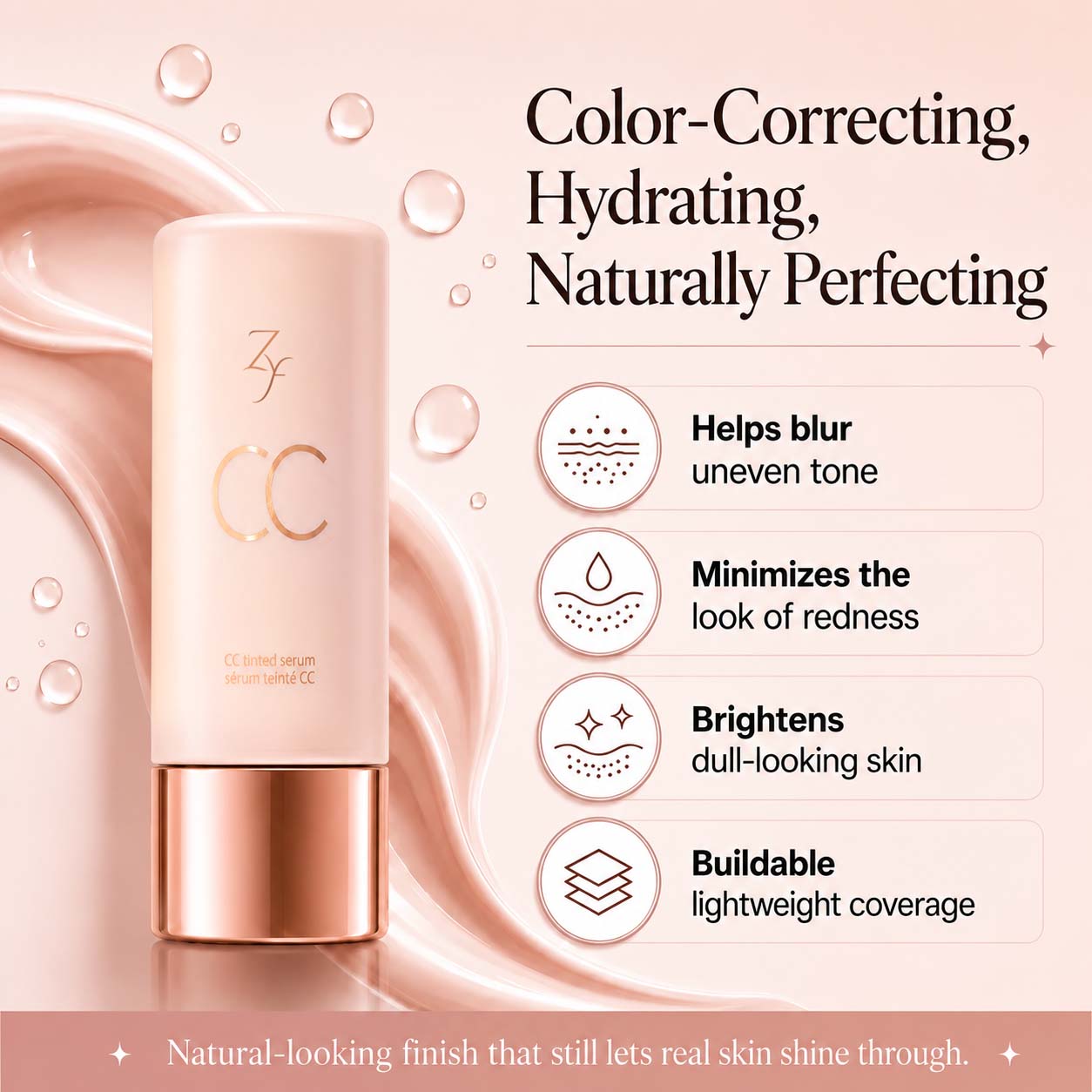 Zyffyz Summer Skin Essentials Set — CC Serum + Solid SPF 30 Sunscreen Brush