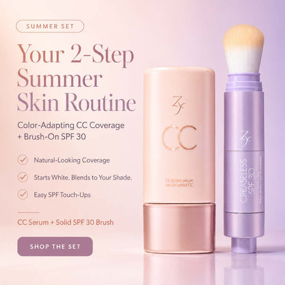 Zyffyz Summer Skin Essentials Set — CC Serum + Solid SPF 30 Sunscreen Brush