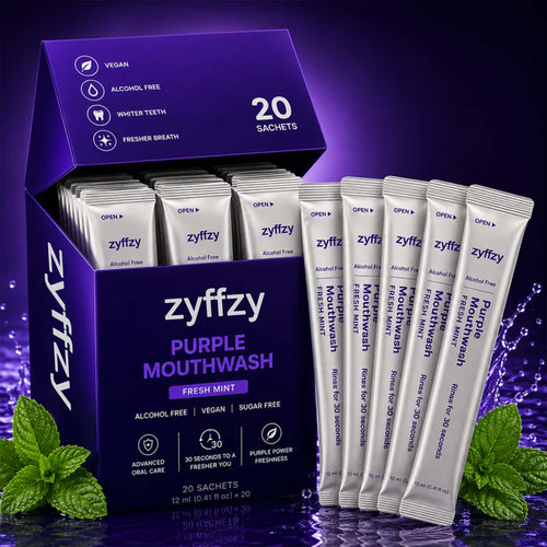 Purple Mouthwash - Sachets 20 Pack - Peroxide-Free - Alcohol Free - Vegan Mint