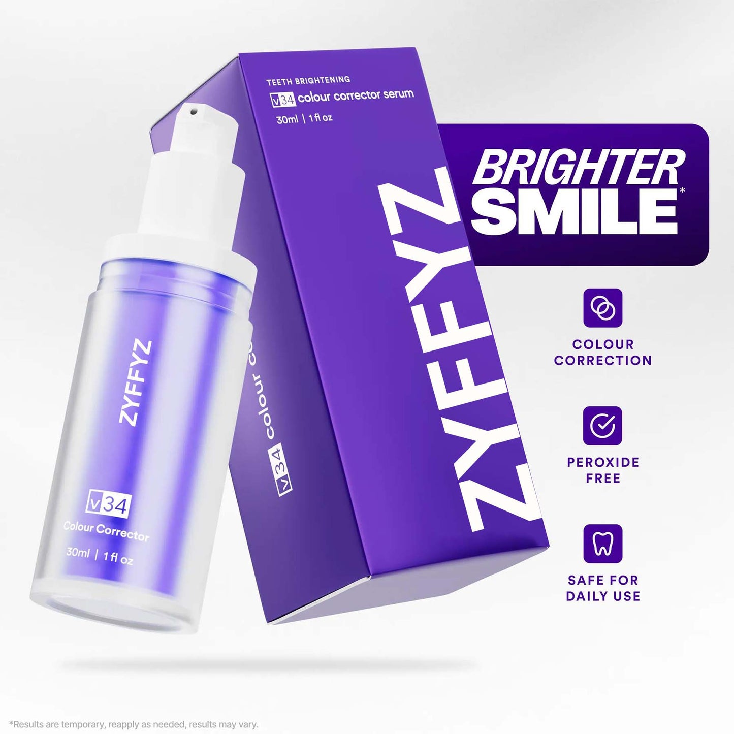 Tooth Stain Concealer, Temporary Brightening Booster, Purple Toothpaste, Colour Correcting