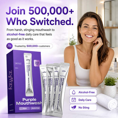 Purple Mouthwash - Sachets 20 Pack - Peroxide-Free - Alcohol Free - Vegan Mint