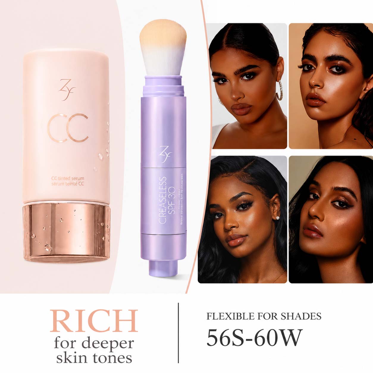 Zyffyz Summer Skin Essentials Set — CC Serum + Solid SPF 30 Sunscreen Brush